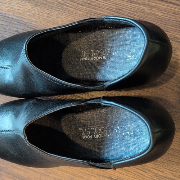 Black Leather Wedge Booties - Picture 9 of 9